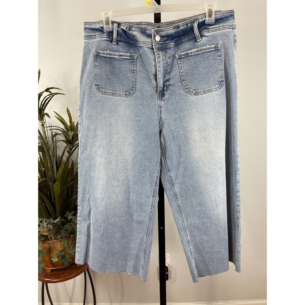 Mica Jeans Women's Size 18W Blue Denim Wide Leg Cottagecore‎ Summer Minimalist